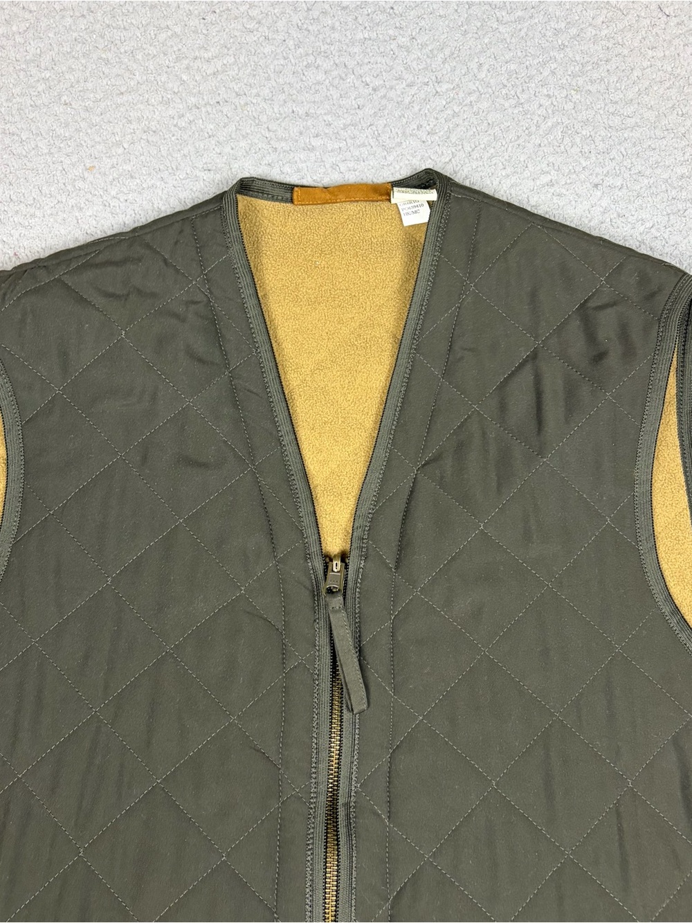 Orvis Quilted Vest Womens Large Green Fleece Lined Full Zip Pockets - Picture 2 of 9
